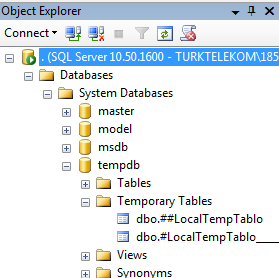 temporary table in sql server